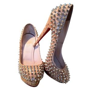 Christian Louboutin Cork Spike Pumps (Great Condition, Authentic) UK 40